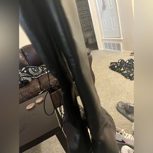 Knee high lace up boots